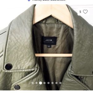 Joe jeans Moto leather green jackets black metal